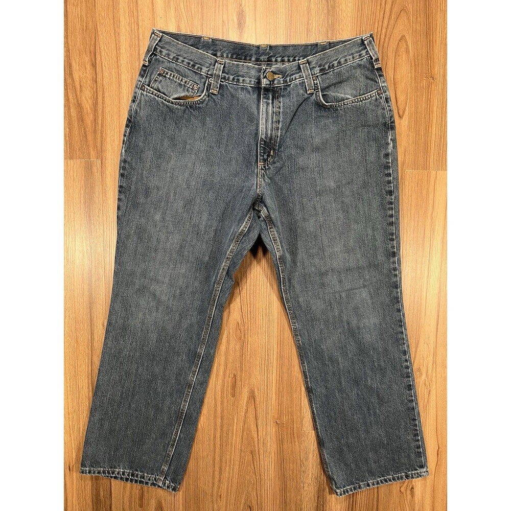 Carhartt Relaxed Fit Straight Leg Jeans Mens 38x30 Medium Wash Denim 101483-968